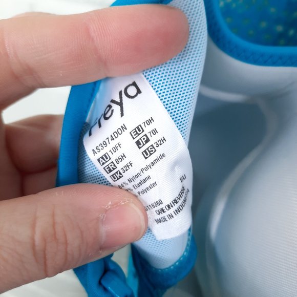 New! Freya Turquoise Blue Sundance Crochet One Piece Monokini Swimsuit 32H - Picture 5 of 6